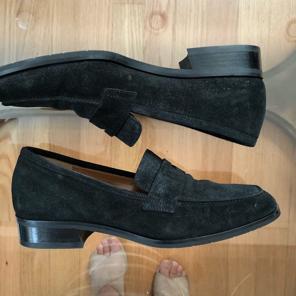 Aquatalia Black Pebbled Suede Loafers - Picture 4 of 10